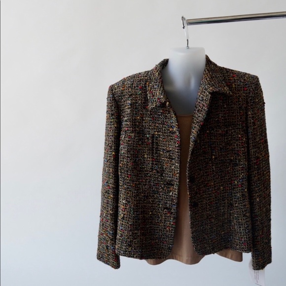 ♥️⚡️Versatile Jones New York Multi color tweed wool blend blazer.  Size 16. NWT. - Picture 4 of 12